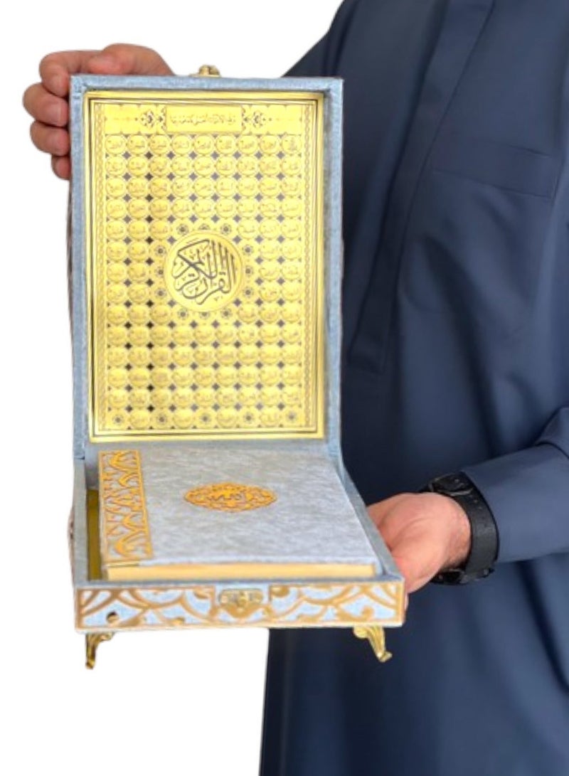OLUDENIZ Home Gift Set with Velvet Quran and Box of Allah’s Names for Elegant Islamic Decor - Image 2